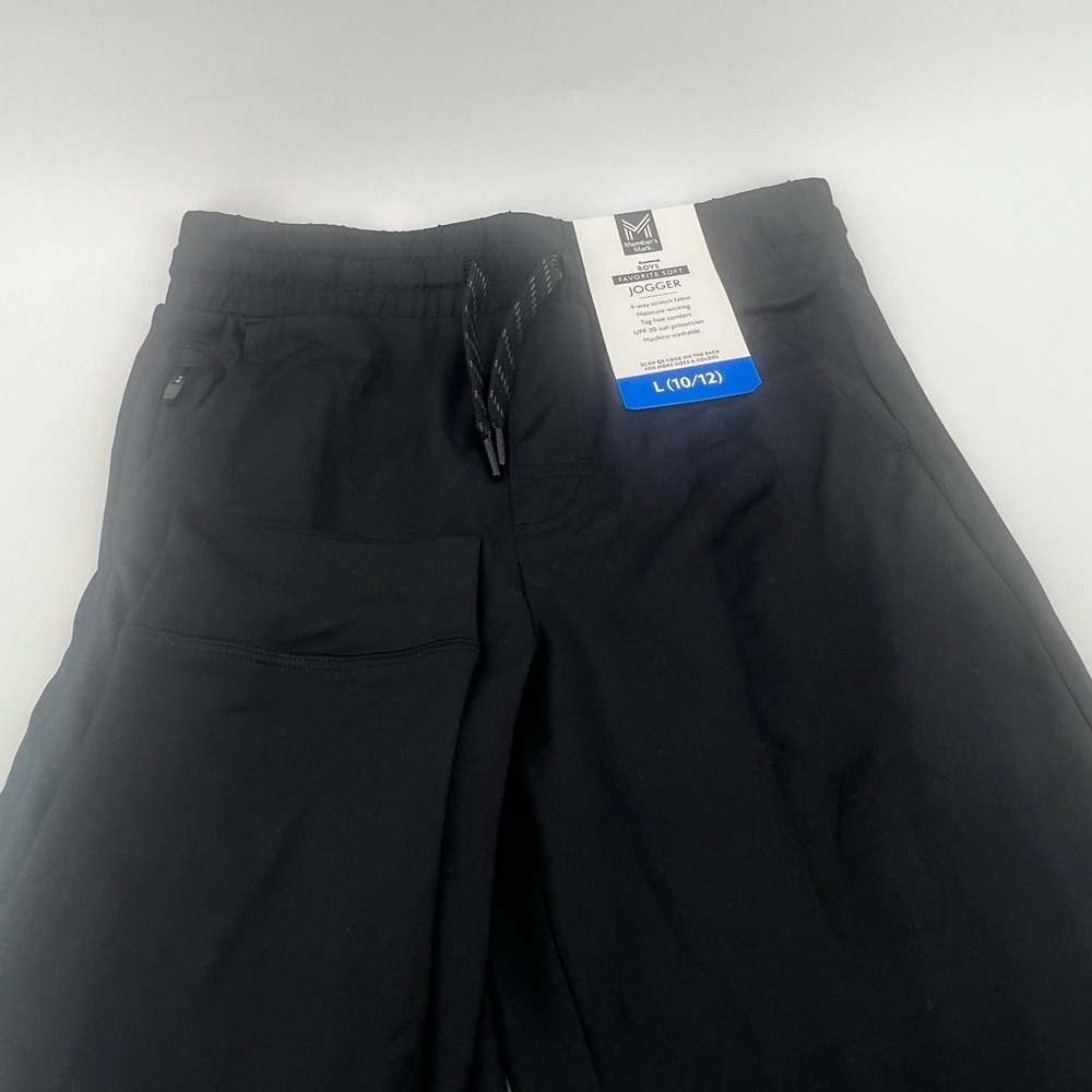 Members Mark Boys Favorite Soft Jogger Black Pants L 10/12 MM24848 NWT